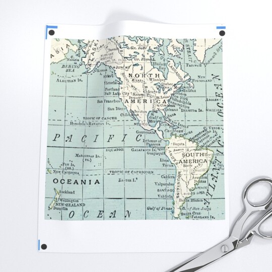 Vintage Maps Blue And Cream World Map Geography Countries Travel Custom Printed Fabric by Spoonflower Various Fabrics by the Yard or Fat Quarter